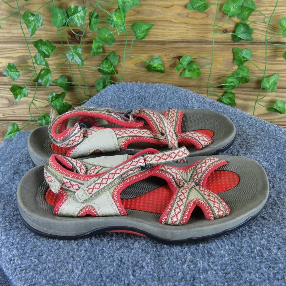 Lands' End Women  Sport Sandals Red Synthetic Sz‎ 8 Medium Gently Used 2025